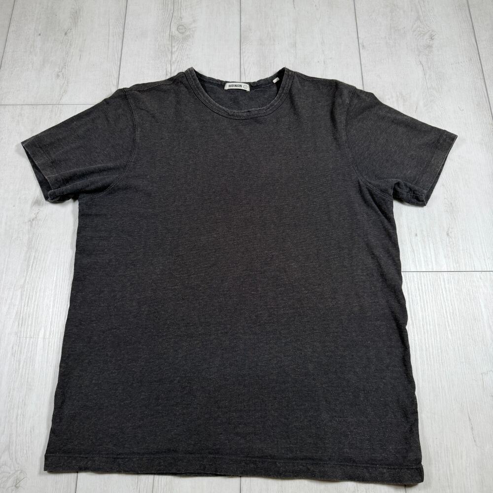 Buck Mason T-Shirt Mens Large Gray Crew Neck Short Sleeve Jersey Cotton Blend